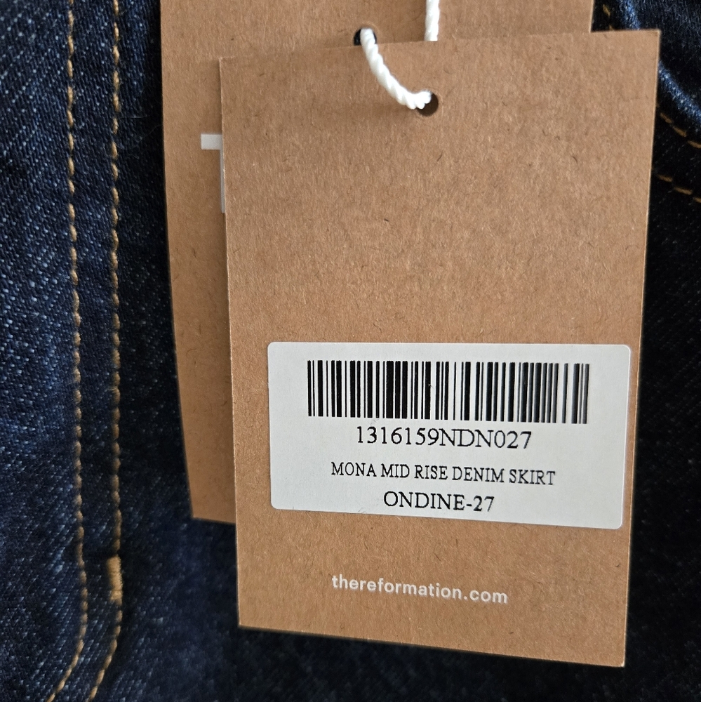 Mona Mid Rise Denim Skirt Color: Ondine - Picture 9 of 9